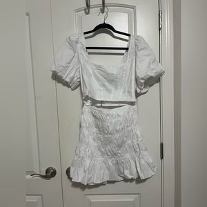 XL Puff Sleeve Top with Skirt Set